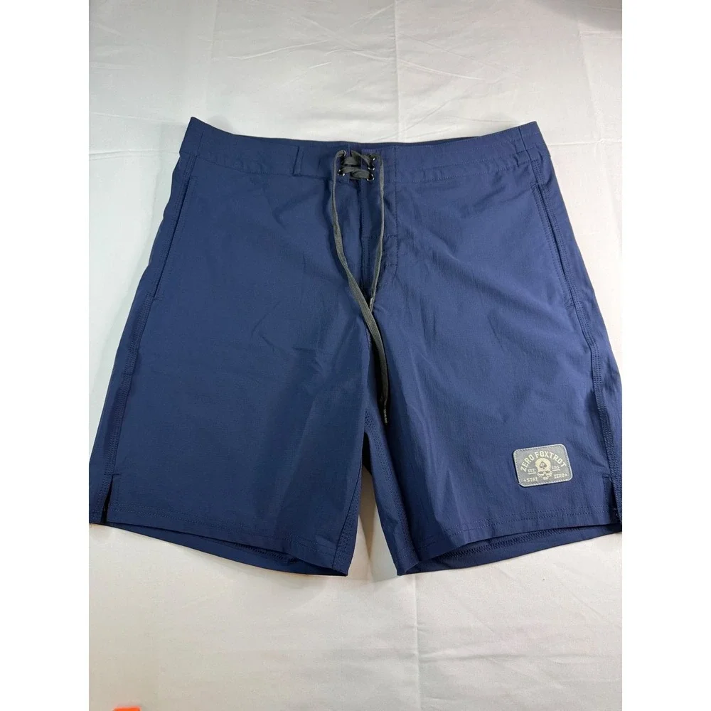 Zero Foxtrot Board Shorts Blue Mens XL Ripstop Stretch Swim Trunks Outdoors Surf